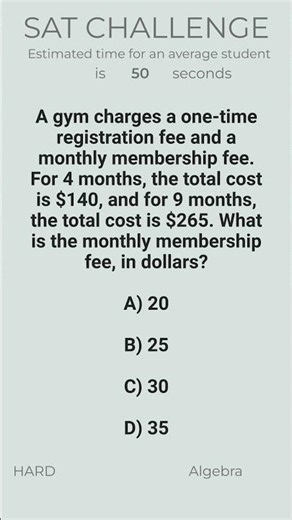 Hard SAT Math Linear word problems Most Miss