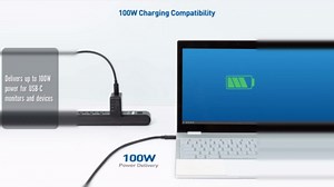 Cable Matters 6 ft / 1.8m USB-C to USB-C Monitor Cable with 4K 60Hz Video, 100W PD, 5Gbps Data Transfer & Right Angle Adapter