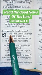 Isaiah 61:1-6 is a powerful passage that speaks of the anointing and...