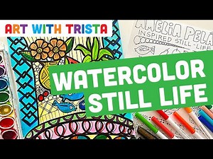Watercolor Still Life Painting Inspired by Hispanic Artist Amelia Pelaez - Art With Trista