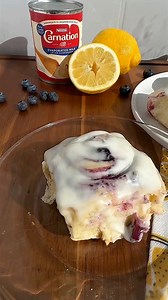 These Blueberry Lemon Sweet Rolls with Lemon Cream Cheese Frosting are the PERFECT spring treat! 🍋🫐 For the dough ½ cup sugar Zest of 1 large lemon ½ cup Carnation Evaporated Milk ¼ cup luke warm water 2 ¼ teaspoon instant yeast 1 egg 1 egg yolk, at room temperature ¼ cup salted butter, melted 3 ¼ cups bread flour ¾ teaspoon salt For the blueberry lemon filling 1 ¼ cup fresh (washed and picked for stems) or frozen blueberries ¼ cup sugar 1 Tablespoon cornstarch 1 teaspoon lemon juice Zest from