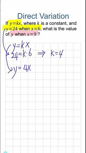 Direct Variation #directvariation #algebra #ratio #math