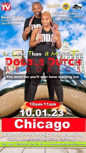 #Chicago we are bringing Double Dutch Aerobics the In Less Than a Minute Tour to your city! To register for our class please click the link in our bio. We'll see you in class! | Double Dutch Aerobics Atlanta | Facebook