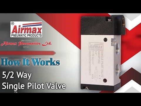 How 5/2 Way Single Pilot Valve Works | Pilot valve Working Animation | Airmax Pneumatics LTD.