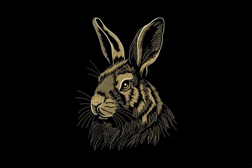 Rabbit Embroidery Design, Rabbit Machine Embroidery Design, 4 Sizes Instant Download - Etsy
