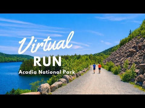 Virtual Treadmill Run in Acadia National Park 4K | Scenic Carriage Road with Motivational Music