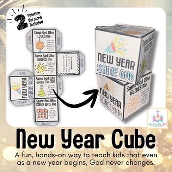 New Year Cube Bible Craft | Sunday School New Years Eve Activity for Christian