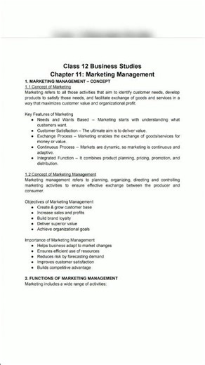 CBSE CLASS 12TH BUSINESS STUDIES CHAPTER 11 NOTES | CLASS 12 BUSINESS STUDIES #viral #cbse #notes