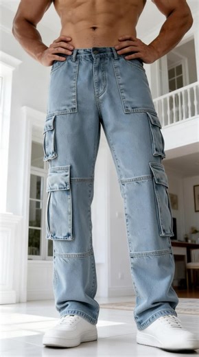 Cargo denim, redefined 🩵 These light wash cargo jeans are the ultimate streetwear flex—multiple pockets, a relaxed fit, and endless style! #CargoJeans #DenimCargo #StreetwearStyle #RelaxedFit
