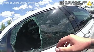 2.2M views · 33K reactions | A deputy smashed in a car window to rescue a dog after it was left in a parked vehicle for at least 15 minutes. https://bit.ly/4j0VX2C | WFLA News Channel 8 | Facebook