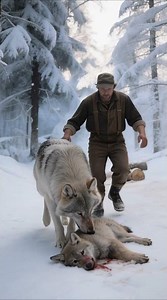 A mother wolf asked help to a man to save his baby! #kindness #rescue