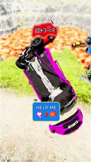 Car vs Giant Lava Pit – BeamNG.drive #beamng #shorts