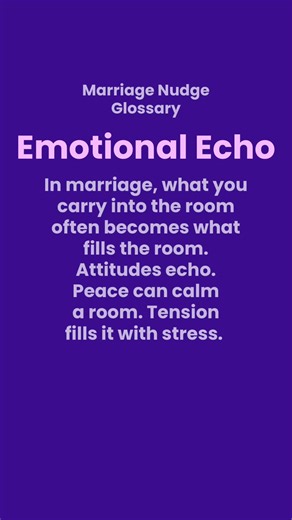 Marriage amplifies emotions. One frustrated tone can change the entire atmosphere of a home. One calm response can settle what might have become an argument. Our emotions rarely stay contained to ourselves. They echo. That’s why patience matters. That’s why gentleness matters. That’s why choosing peace, even when you’re frustrated, can change the direction of a whole evening. In marriage, what you carry into the room often becomes what fills the room. “Gracious words are like a honeycomb, sweetn