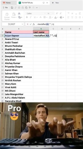 Extract Last Name in Excel in 5 Seconds! 🔥 | Excel Quick Trick#excel #shorts #youtubeshorts