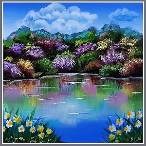 16K views · 345 reactions | Spring Landscape Acrylic Painting Color used : Cerulean blue, White, Burnt sienna, Burnt umber, Sap green, Lemon yellow, Magenta, Light violet, Orange, Jaunne brilliant, Aqua green Canvas : 20cm x 20cm IG : @eldrawingarts #acrylicpainting #artist #artwork #art #painting #eldrawingarts #landscapepainting | El Drawing Arts | Facebook