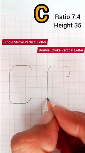 C Single / Double Stroke Vertical Lettering, Engineering Drawing, #diploma #lettering #saifimsaifim