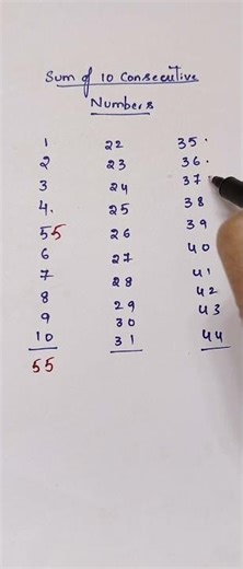Sum of Consecutive Numbers Trick | Fast Maths Shortcut