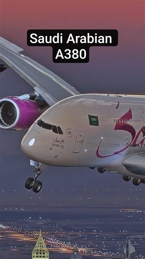 Saudia A380 Over Burj Khalifa 🇦🇪✈️ | Epic Dubai Flyover #shorts #aviation