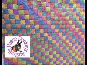 How to crochet Tunisian entrelac with multi-coloured wool