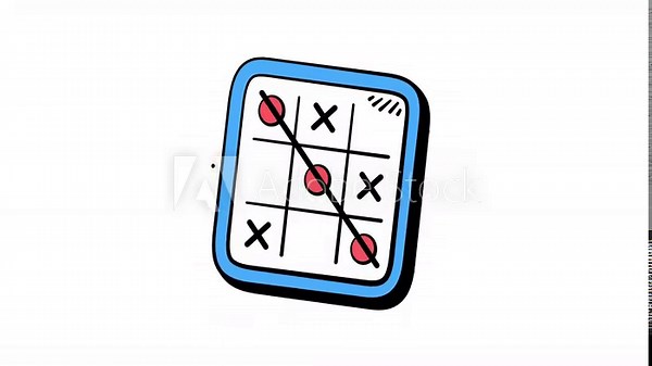 Take a look at this amazing doodle style animated icon of tic tac toe, board game