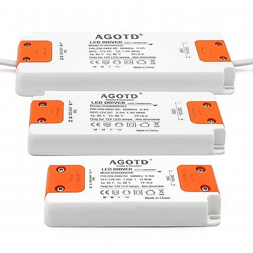 LED Trafo 230V auf 12V 15W LED-Treiber Netzteil, Transformator kein Rauschen, Niedervolttrafo für G4 MR16 GU5.3 LED, 1er Pack