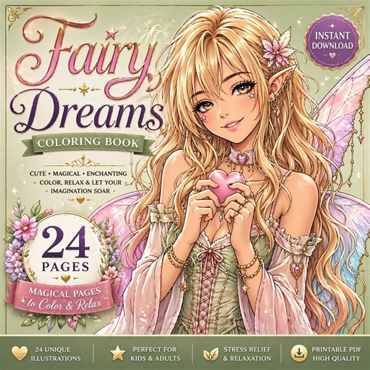 Fairy Punk Coloring Book Pages, Fairy Girl Printable PDF, Fantasy Coloring Pages for Adults, Cute Gothic Fairy Digital Download - Etsy