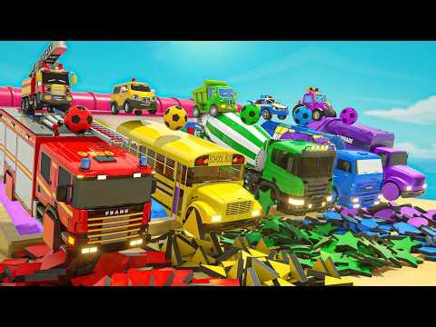 Oh my gosh! The school bus has triangular wheels! - Baby Nursery Rhymes & Kids Songs