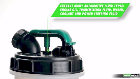OEMTOOLS 24936 Manual Fluid Extractor Pump, 2 Gallon (8L) Oil Extractor Pump Capacity, Use for Oil, Coolant, and Transmission Fluid, 2 Dipstick Adapters, 5ft Hose