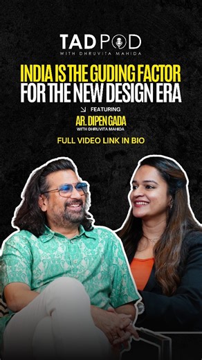 The Architect's Diary on Instagram: "Could India be the guiding force of the next global era? | Ar. Dipen Gada On this episode of TADPOD, we speak about talent, storytelling, and why India doesn’t need to look outward for validation. Yes, the world has built powerful narratives — but so has India. What we need now is belief, collaboration, and the courage to bring our own stories to the forefront. Watch this conversation unfold. (Link in Bio) #PodcastPromo #DesignConversations #LearningFromTheGr