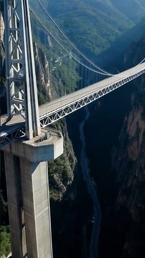World’s Highest Bridge 😱 | Mega Canyon Suspension Engineering | 4K #4kshorts #facts #bealach