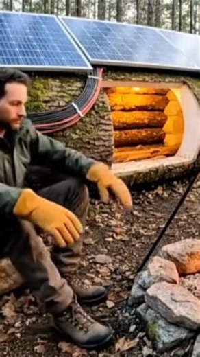 This man build a Survival shelter #bushcraft #shorts #camping #wildlife