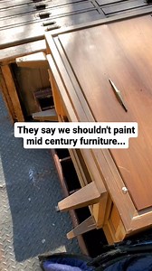 142K views · 10K reactions | Original or painted? Products used⤵️ • Custom mix of colors by @generalfinishes and High Performance Top Coat in Flat • @zinsser Bullseye primer • Paper liner linked in my Amazon • Oak handles from @myknobs #facebookreels #furnituredesign #furnitureflip #paintedfurniture #diy #midcenturymodern #instagram | Saved By Design | Facebook