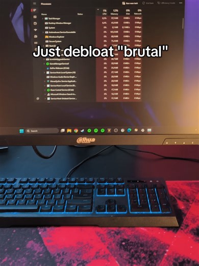 My laptop mogs yours🫡 #meme #pc #setup #brutal #cpu | how to debloat windows 11