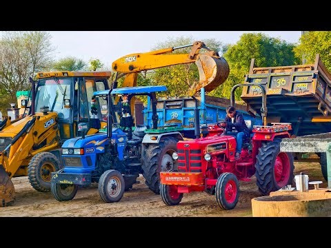 JCB 3dx Eco Loading Tractor Stuck in Mud in Mahindra 575 Swaraj 855 Kubota Madeks | Jcb and Tarctor