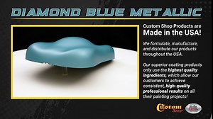 Custom Shop - Diamond Blue Metallic - Hot Rod Flatz Flat Matte Satin Urethane Auto Paint - Complete Quart Paint Kit - Professional Low Sheen Automotive, Car Truck Coating, 4:1 Mix Ratio