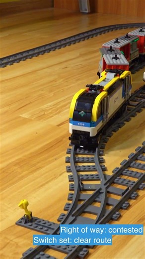 Wrong Switch? Two Brick Trains Hit the Same Junction at Once