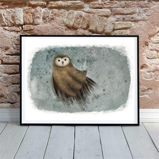 Brown Magical Unique Owl Printable Art (digital Downland) - Etsy