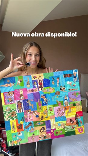 Nueva obra original disponible. ✨ Pintada en acrílico y llena de pequeños detalles por descubrir. DM para más información #arte #pinturaacrilica #decoraciondelhogar #cuadro #summerpainting