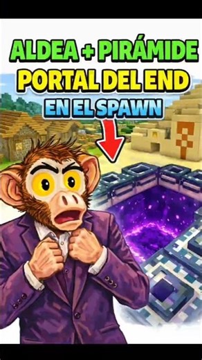Esta seed tiene ALDEA, PIRÁMIDE y PORTAL DEL END en el SPAWN 😱