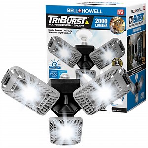 Bell Howell TriBurst 2000 Lumens, LED Ceiling-Mounted Work Light, Garage Light, Indoor or Outdoor Lighting