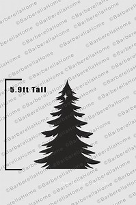 5.9ft Christmas Tree Template When Made. Printable Trace and Cut Christmas Silhouette Decor Templates / Stencils. PDF - Etsy