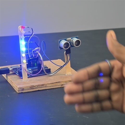 Creative SM on Instagram: "Ultrasonic Sensors And Aurduino School Project Making | Ultrasonic Distance Meter Tutorial #shorts #aurdino #schoolproject #diyprojects #automobile"