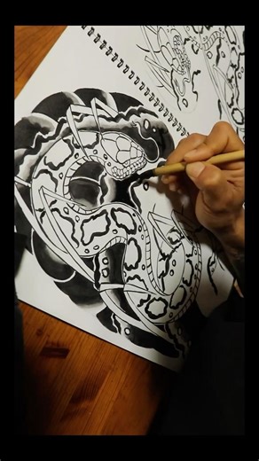 刺青下絵“蛇” #tattoo #刺青 #japaneseculture
