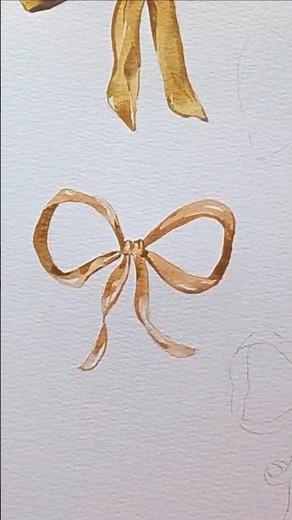 How to Paint a Gold Watercolour Bow ✨ Easy Shiny Ribbon Tutorial for Beginners