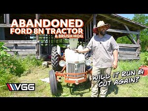 BARN FIND 1950 Ford 8n Tractor! Will It RUN AND Brush Hog?