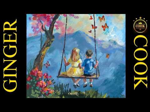 How to Paint Children on a Swing | Easy Impressionistic Landscape Tutorial