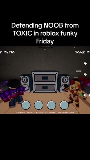 Defending NOOB from TOXIC in roblox funky Friday #famous #fyp #game