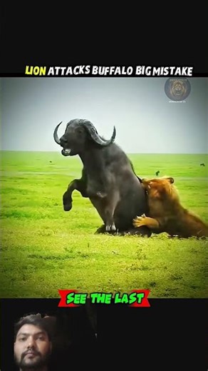 One Lion 🦁 vs AN Angry 🤬 Buffalo 🦬 Head Unbelievable End #viralytshorts #youtubeshorts