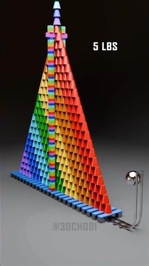 Satisfying Collapse of Colorful 1253 Frustum Structure with different weight impact #relaxing