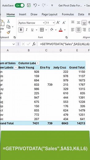 Master Excel FAST with GETPIVOTDATA – You Won't Believe How Easy It Is! #shorts